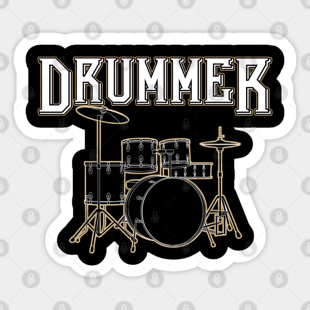 Drummer Drum Set Sticker by TeeShirt_Expressive